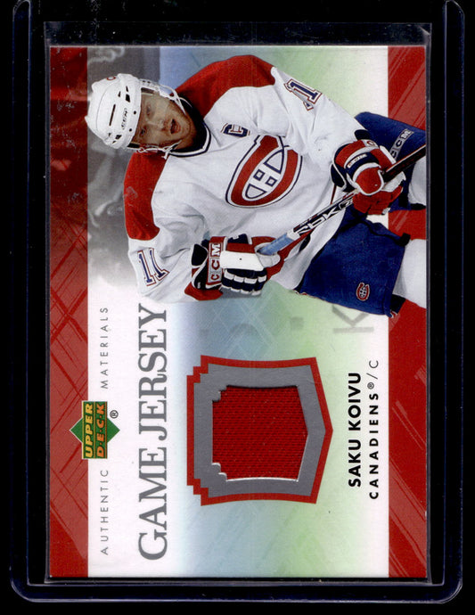 2007-08 Upper Deck - Game Jersey Series 1 - Saku Koivu #J-SK