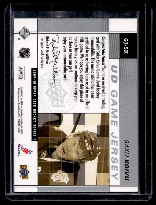 2009-10 Upper Deck - Game Jersey Series 1 - Saku Koivu #GJ-SK