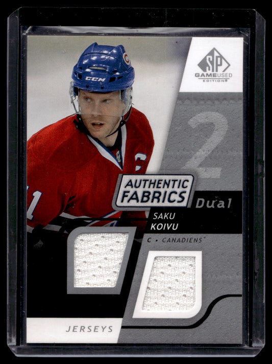 2008-09 Upper Deck SP Game Used Edition - Authentic Fabrics Dual - Saku Koivu #AF-KV