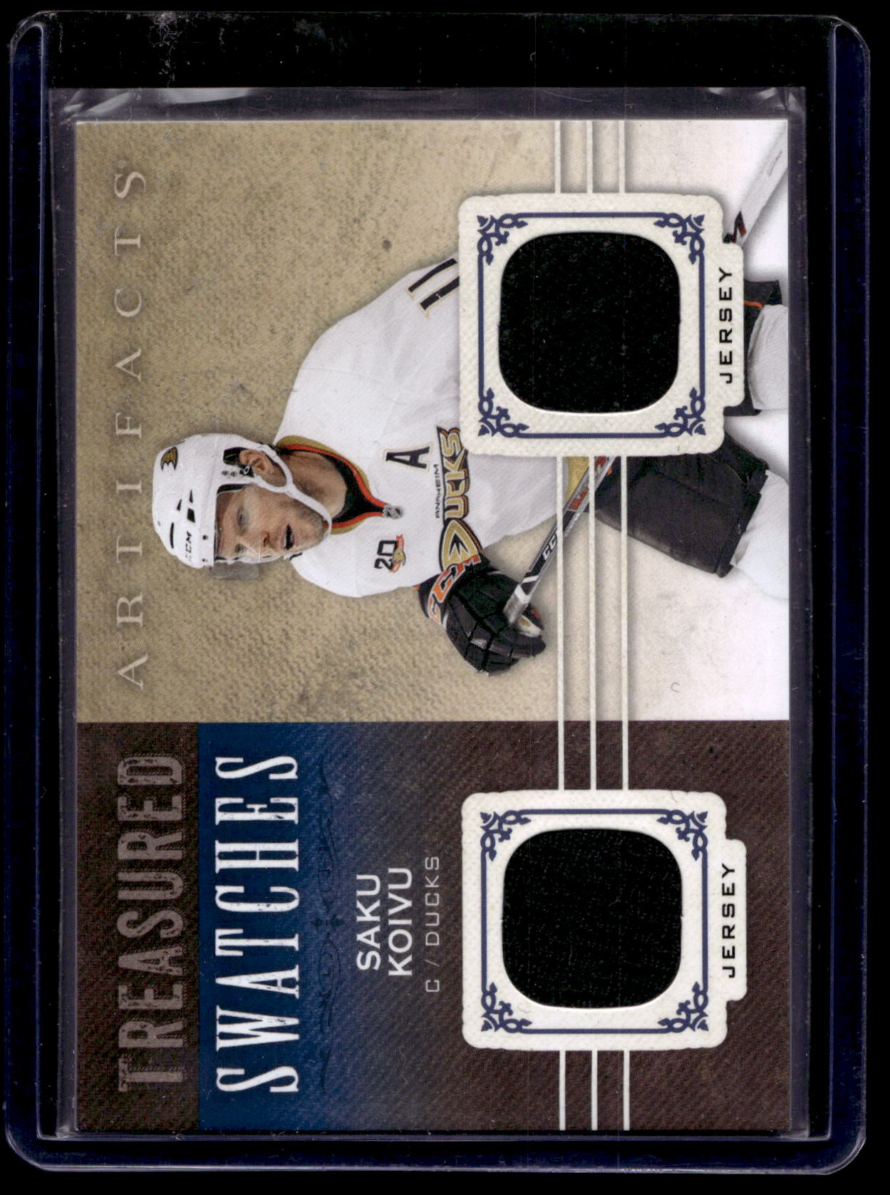 2014-15 Upper Deck Artifacts - Treasured Swatches - Blue Jersey/Jersey - Saku Koivu #TS-SK