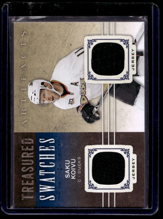 2014-15 Upper Deck Artifacts - Treasured Swatches - Blue Jersey/Jersey - Saku Koivu #TS-SK