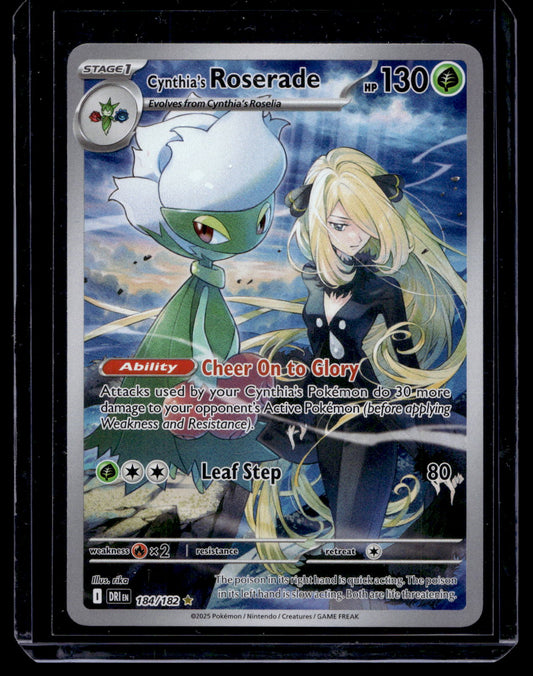 2025 Pokemon Scarlet & Violet - Destined Rivals - Illustration Rare - Cynthia's Roserade #184