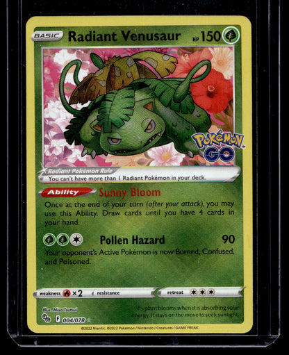 2022 Pokemon Sword & Shield - Pokemon Go - Radiant Venusaur #004