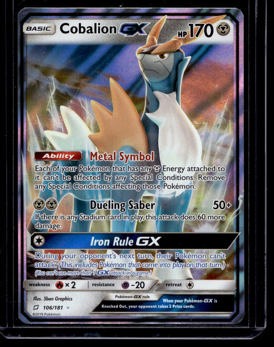 2019-2020 Pokemon Sun & Moon - Team Up - Cobalion GX #106