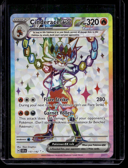 2024 Pokemon - Scarlet & Violet - Stellar Crown - Ultra Rare - Cinderace ex #157