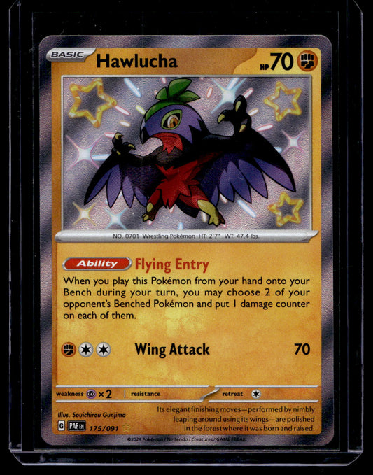 2023 Pokemon Scarlet & Violet - Paldean Fates - Shiny Rare - Hawlucha #175