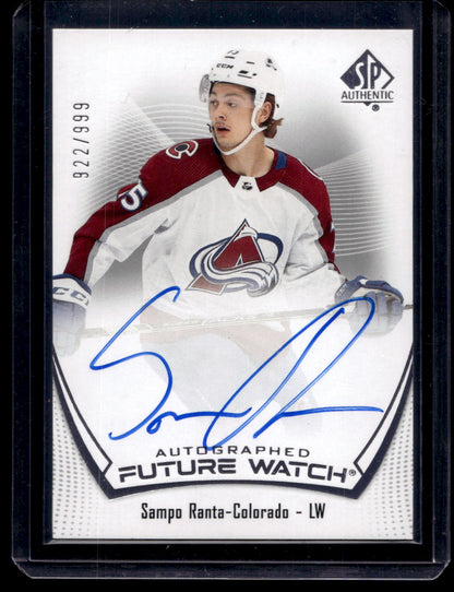 2021-22 Upper Deck SP Authentic Future Watch - Sampo Ranta #142 /999 RC