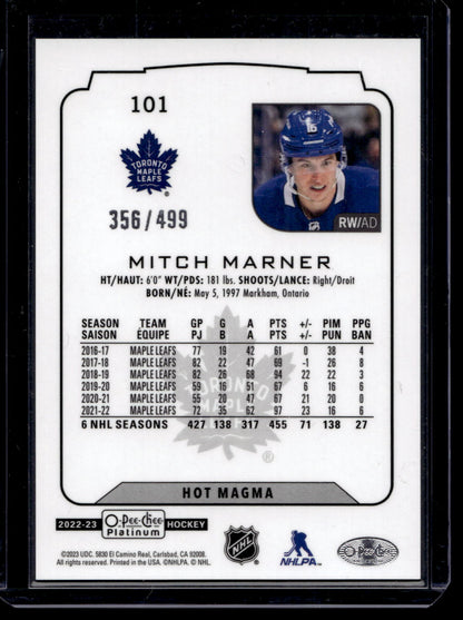 2022-23 O-Pee-Chee Platinum - Hot Magma - Mitch Marner #101 /499