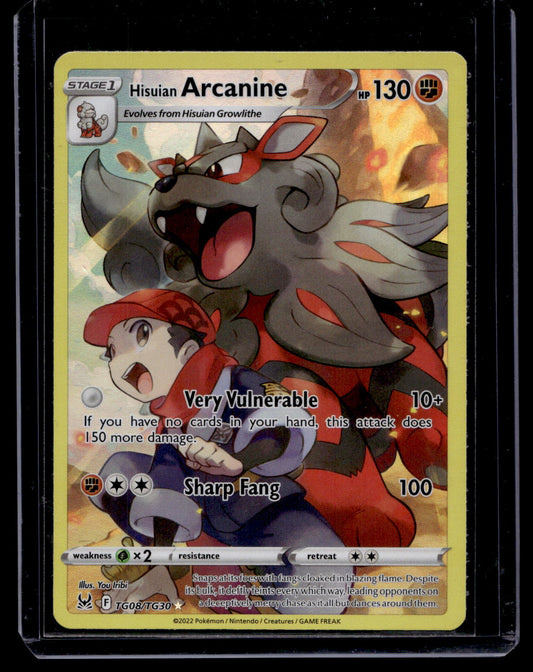 2022 Pokemon - Sword & Shield - Lost Origin - Full Art - Hisuian Arcanine #TG08