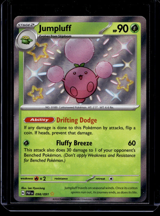 2023 Pokemon Scarlet & Violet - Paldean Fates - Shiny Rare - Jumpluff #098