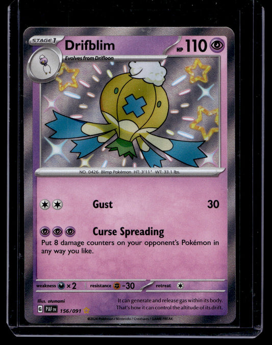 2023 Pokemon Scarlet & Violet - Paldean Fates - Shiny Rare - Drifblim #156