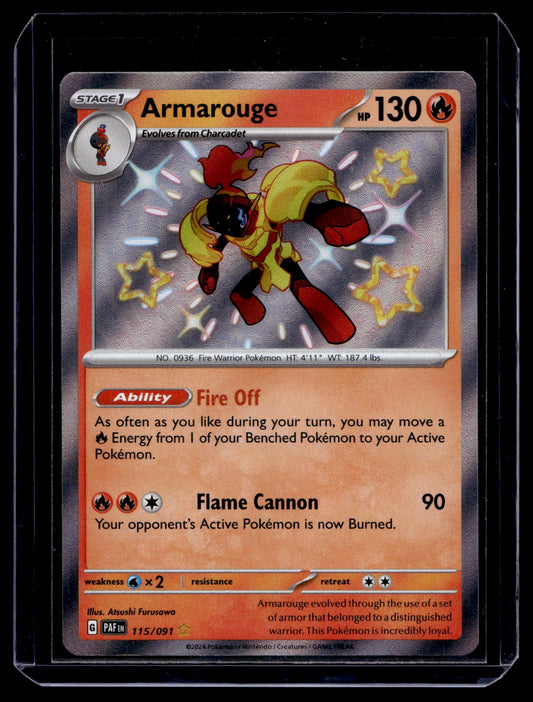 2023 Pokemon Scarlet & Violet - Paldean Fates - Shiny Rare - Armarouge #115