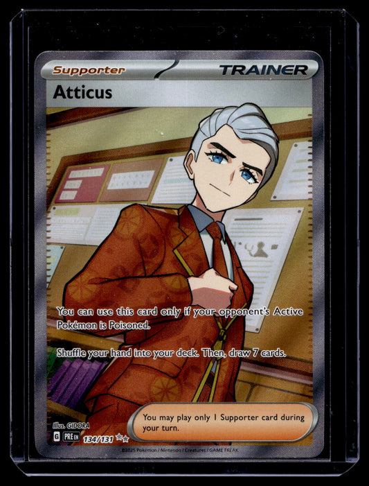 2025 Pokemon - Scarlet & Violet - Prismatic Evolutions - Ultra Rare - Atticus #134