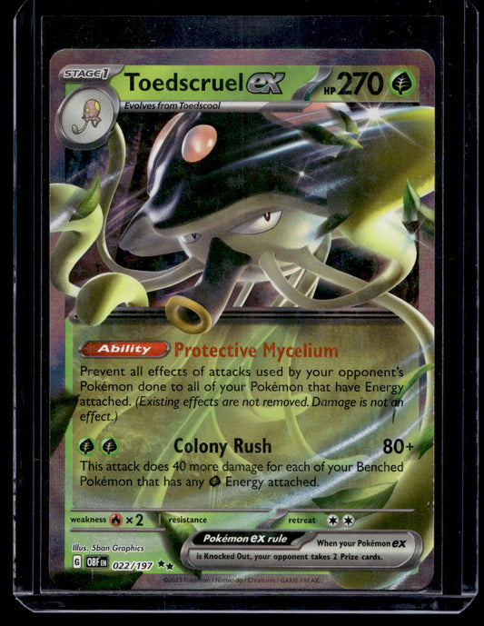 2023 Pokemon - Scarlet & Violet - Obsidian Flames - Toedscruel ex #022