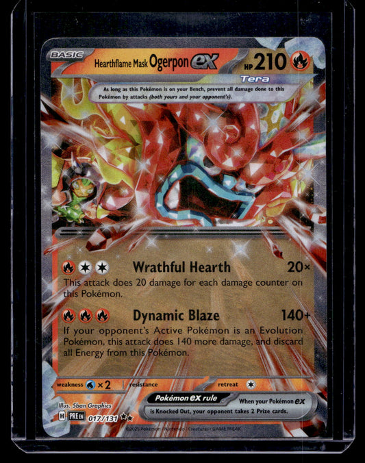 2025 Pokemon - Scarlet & Violet - Prismatic Evolutions - Hearthflame Mask Ogerpon ex #017