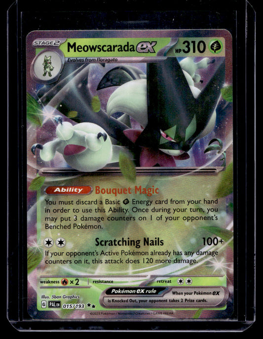 2023 Pokemon - Scarlet & Violet - Paldea Evolved - Meowscarada ex #015