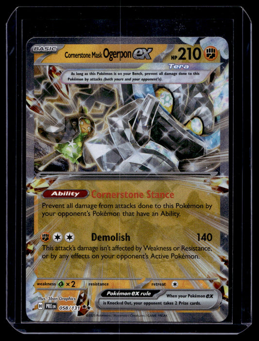 2025 Pokemon - Scarlet & Violet - Prismatic Evolutions - Cornerstone Mask Ogerpon ex #058