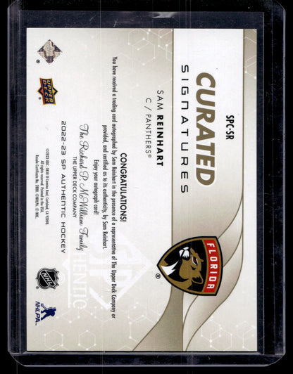 2022-23 Upper Deck SP Authentic - SP Curated Signatures - Sam Reinhart #SPC-SR /199