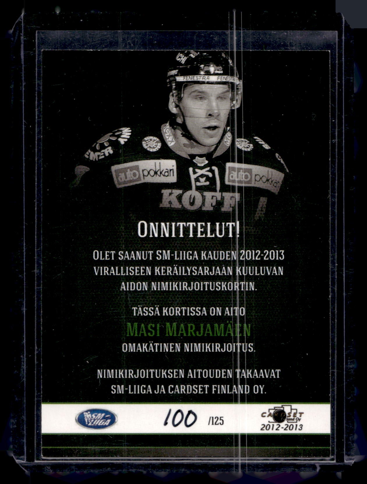 2012-13 Cardset Signature - Masi Marjamaki /125