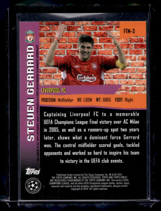 2022-23 Topps Finest UEFA Club Competitions - The Man - Autographs - Steven Gerrard #FTM-3 /350