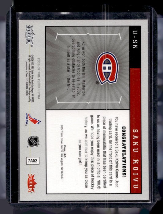 2006-07 Fleer Ultra - Uniformity - Saku Koivu #U-SK