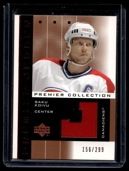 2002-03 Upper Deck Premier Collection - Premier Jerseys - Bronze - Saku Koivu #PP-SK /299