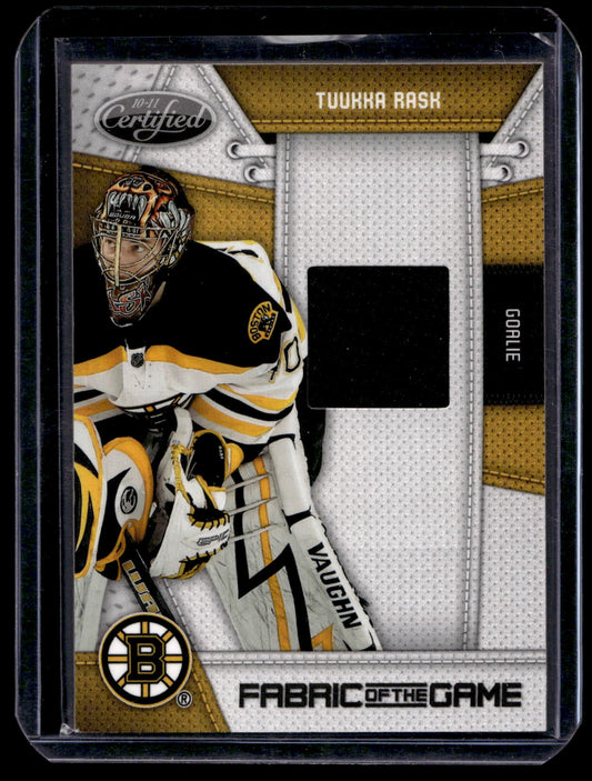 2010-11 Panini Certified - Fabric of the Game - Tuukka Rask #TR /250