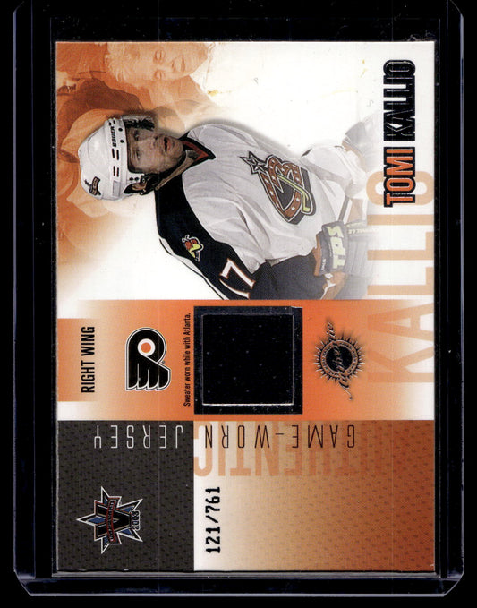 2002-03 Pacific Vanguard - Game-Worn Jerseys - Tomi Kallio #33 /761