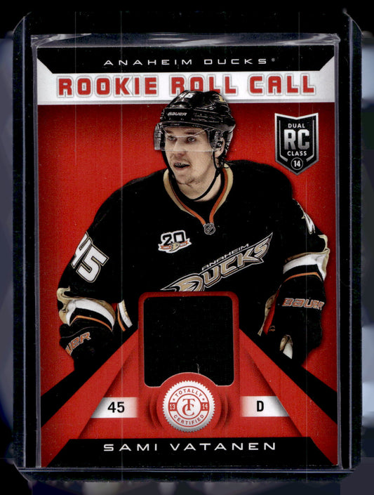 2013-14 Panini Totally Certified - Rookie Roll Call - Red Jersey - Sami Vatanen #RR-SV RY