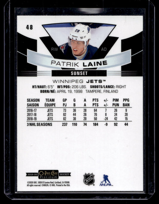 2019-20 Upper Deck OPC Platinum - Sunset - Patrik Laine #48