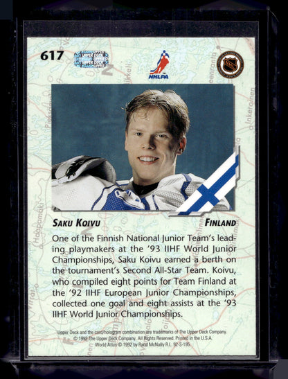 1992-93 Upper Deck - World Juniors Championships - Saku Koivu #617 RC
