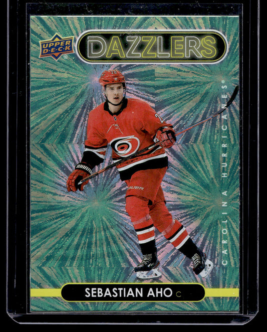 2021-22 Upper Deck Series 1 - Dazzlers - Green - Sebastian Aho #DZ-9