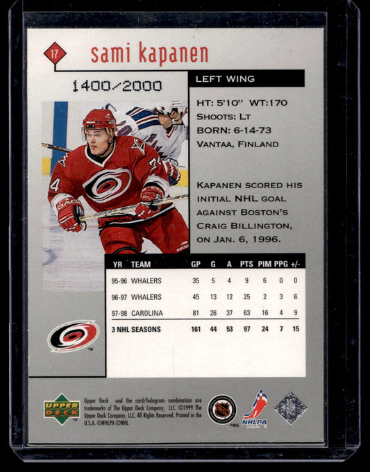 1998-99 Upper Deck Black Diamond - Double Diamond - Sami Kapanen #17 /2000