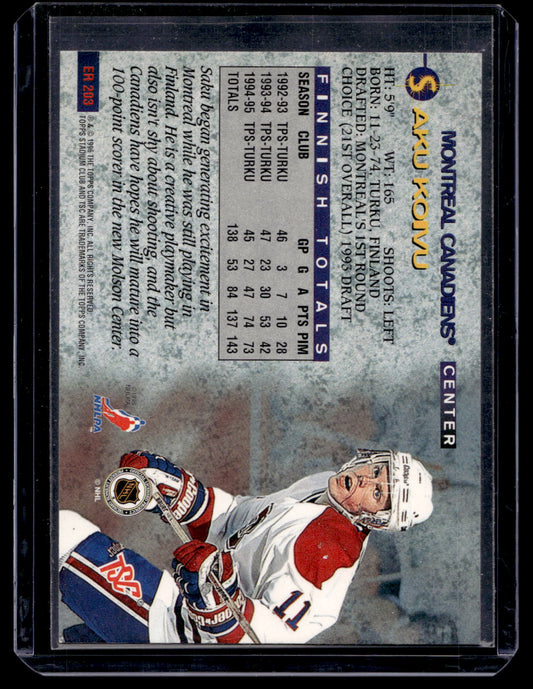 1995-96 Topps Stadium Club - Members Only - Saku Koivu #ER 203