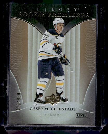 2018-19 Upper Deck Trilogy - Common Rookies - Casey Mittelstadt #77 /999 RC