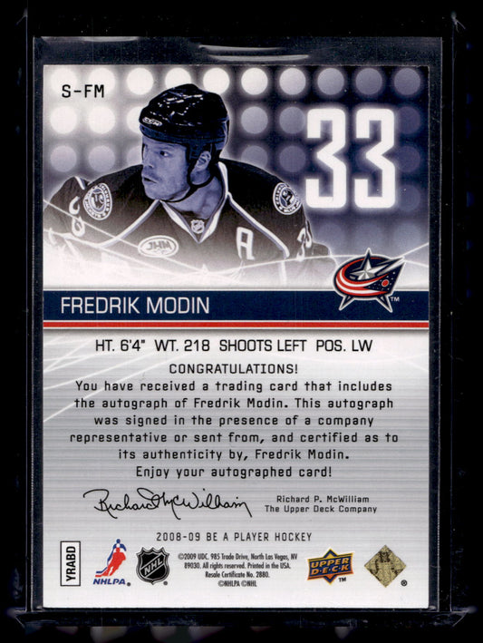 2008-09 Upper Deck Be a Player - Signatures - Fredrik Modin #S-FM
