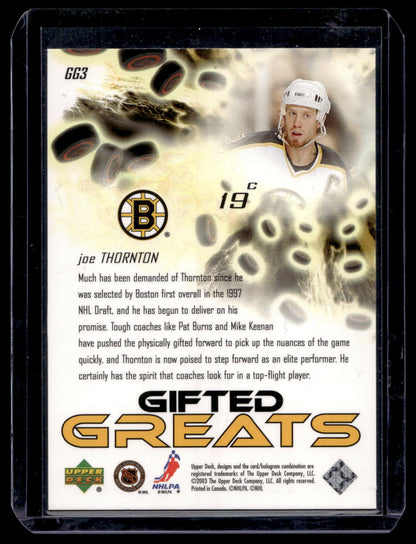 2003-04 Upper Deck - Gifted Greats - Joe Thornton #GG3