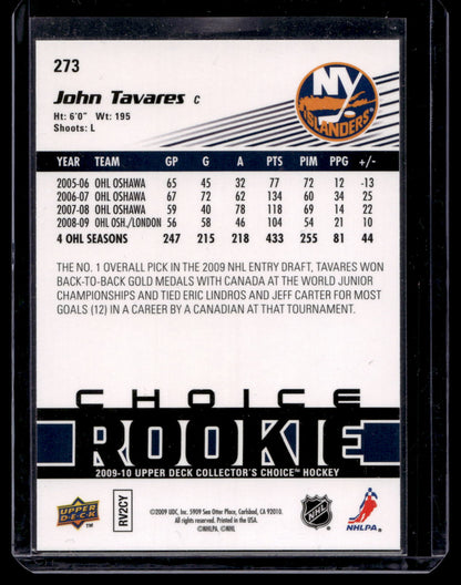 2009-10 Upper Deck Collector's Choice - Choice Rookie - John Tavares #273 RC