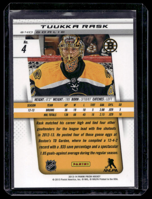 2013-14 Panini Prizm -  Tuukka Rask #4