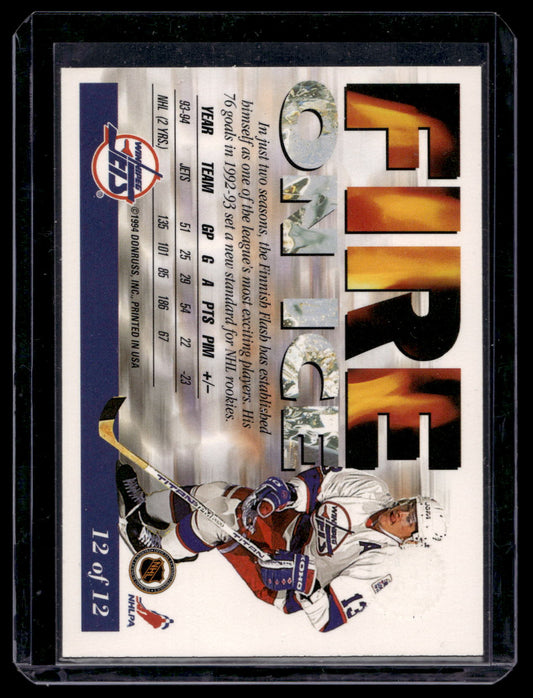 1994-95 Leaf - Fire on Ice - Teemu Selanne #12