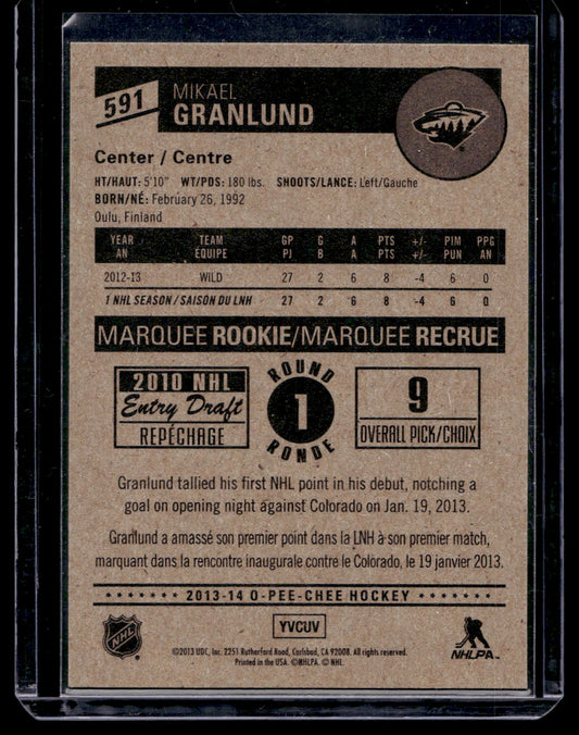 2013-14 O-Pee-Chee - Marquee Rookies - Mikael Granlund #591 RC