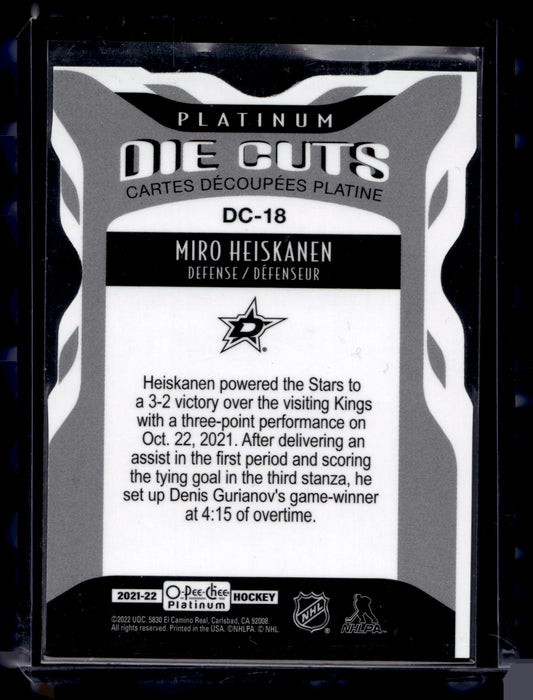 2021-22 Upper Deck OPC Platinum - Platinum Die Cuts - Miro Heiskanen #DC-18