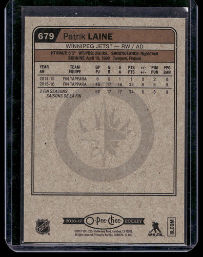 2016-17 Upper Deck - O-Pee-Chee Update - Marquee Rookies - Patrik Laine #679 RC