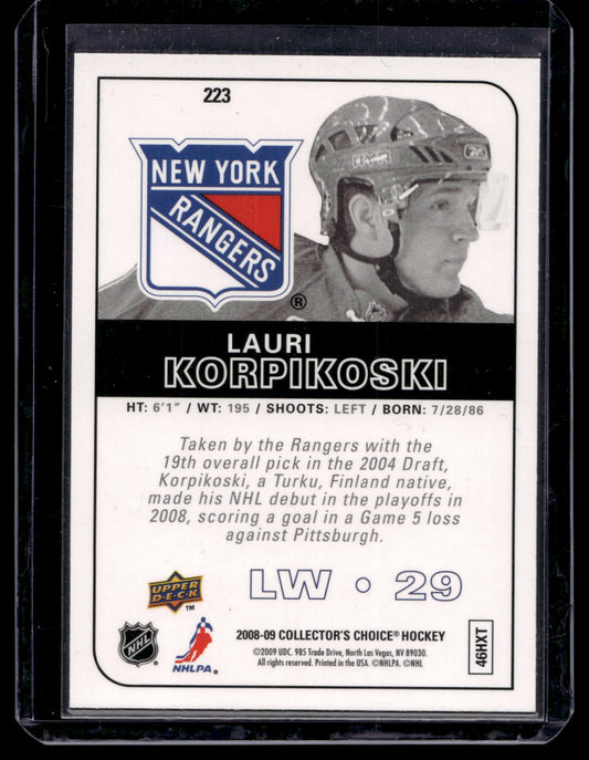 2008-09 Upper Deck Collector's Choice - Choice Rookies - Lauri Korpikoski #223 RC
