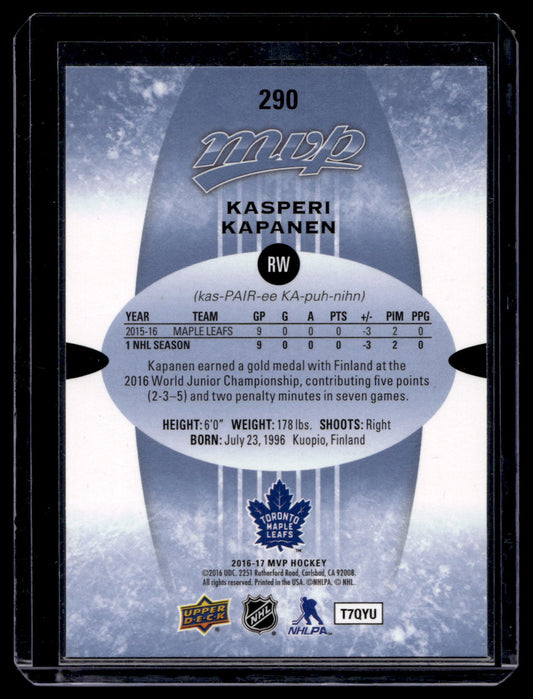 2016-17 Upper Deck MVP - High Series - Kasperi Kapanen #290 RC