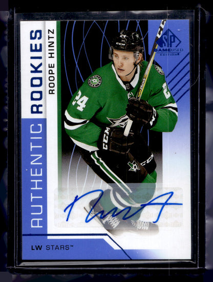 2018-19 Upper Deck SP Game Used - Blue Auto - Authentic Rookies - Roope Hintz #138 RC