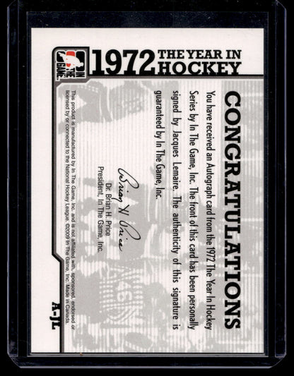 2009-10 In the Game 1972 The Year in Hockey - Autographs - Jacques Lemaire #A-JL