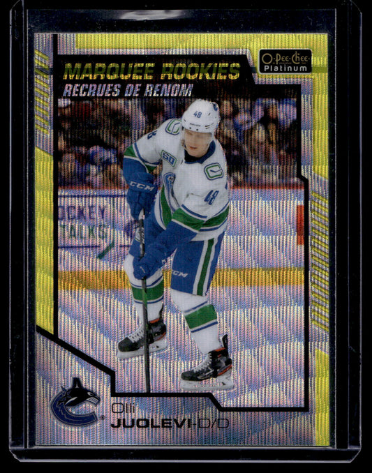 2020-21 Upper Deck OPC Platinum - Neon Yellow Surge - Marquee Rookies - Olli Juolevi #189 RC