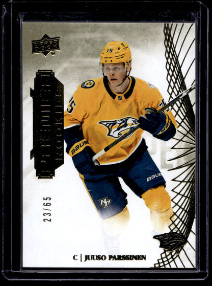 2022-23 Upper Deck Premier - Gold - Rookies - Juuso Parssinen #116 /65 RC