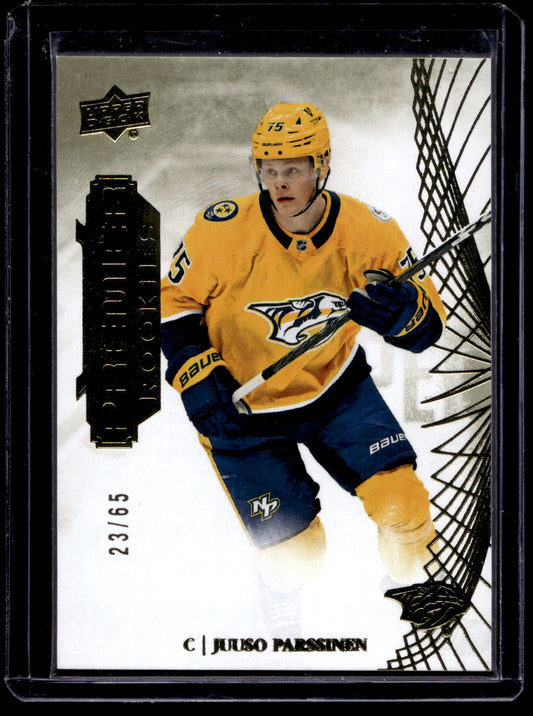 2022-23 Upper Deck Premier - Gold - Rookies - Juuso Parssinen #116 /65 RC